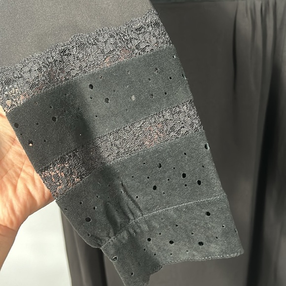 BCBGMaxAzria Black Suede Drop Waist Mini Dress size L - Picture 11 of 15